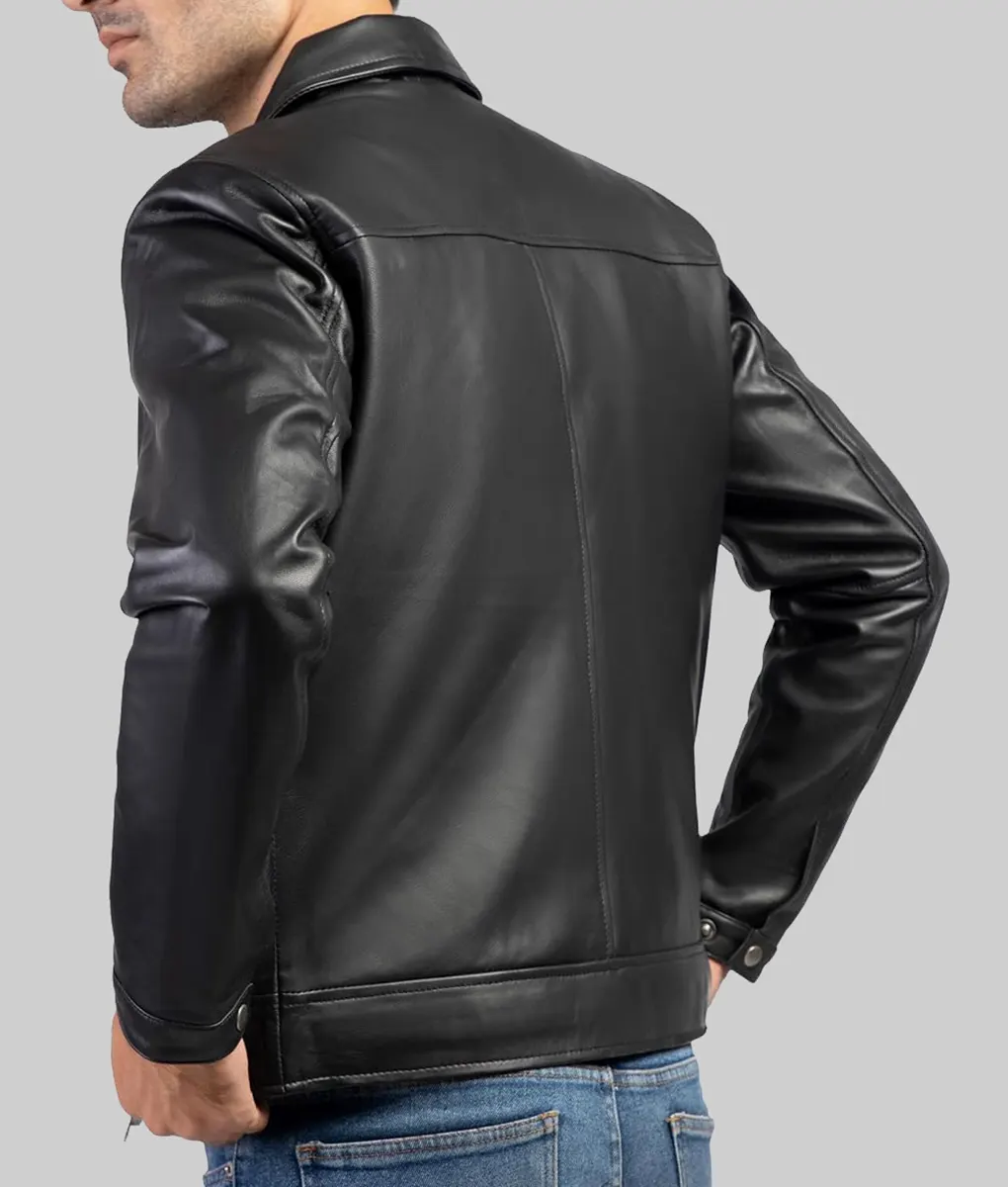 Greg Black Leather Jacket