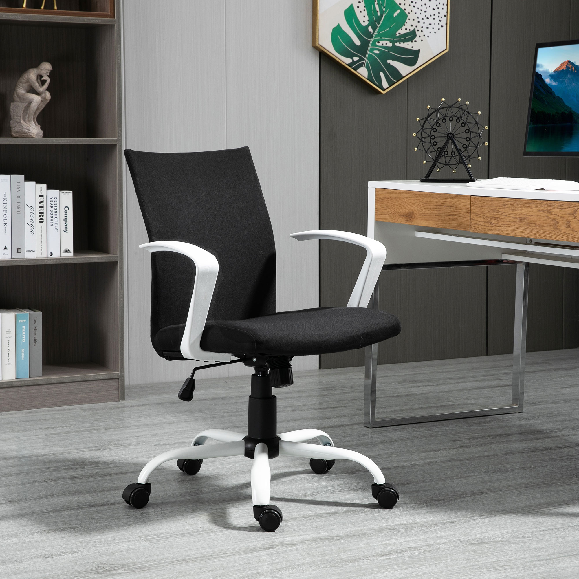 Vinsetto Bürostuhl Drehstuhl höhenverstellbarer Home-Office-Stuhl Schaumstoff Nylon