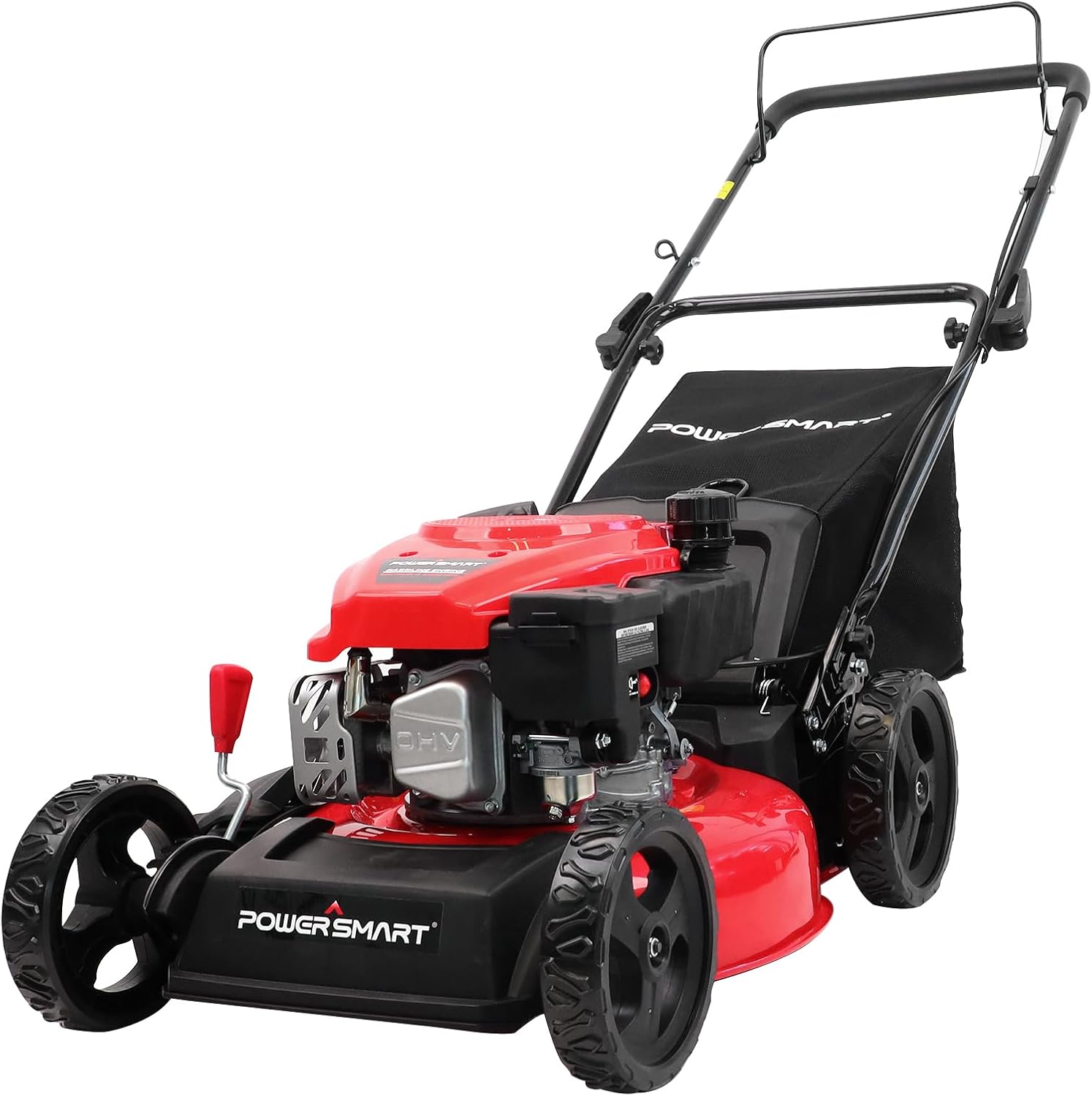 PowerSmart 18 in. 144cc OHV Engine Push 3-in-1 Gas-Powered Walk-Behind Lawn Mower with Height Adjustment and Mulch Bag