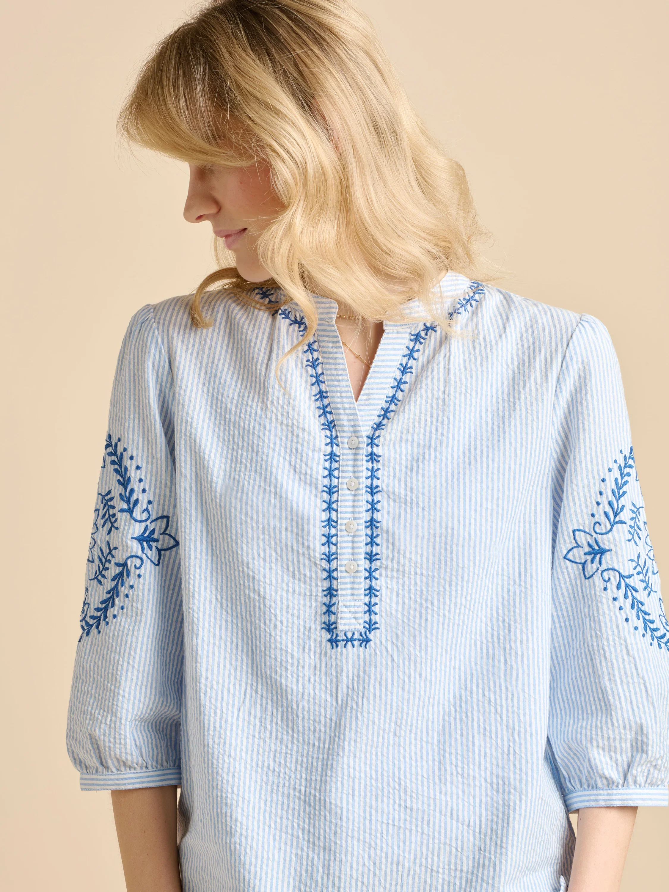 Brakeburn Fossil Stripe Blouse