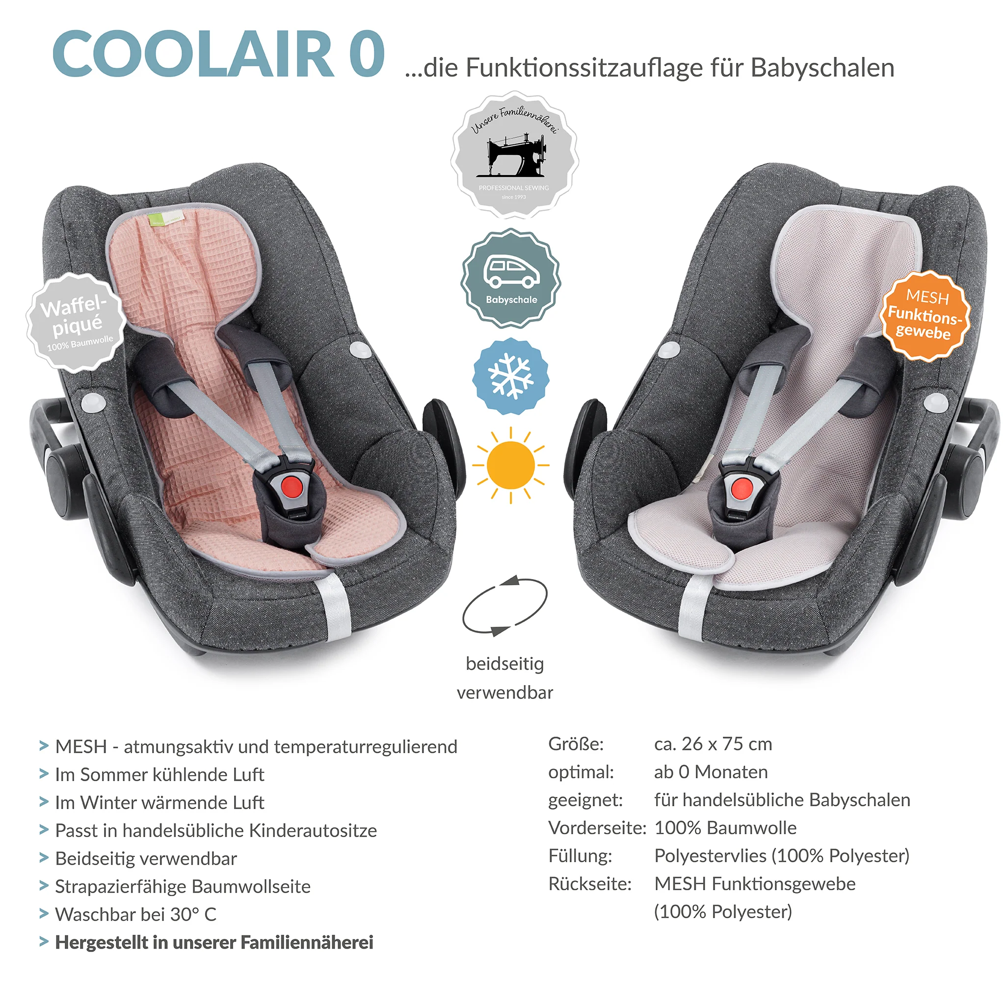 COOLAIR 0 die Sitzuaflage f��r Babyschale