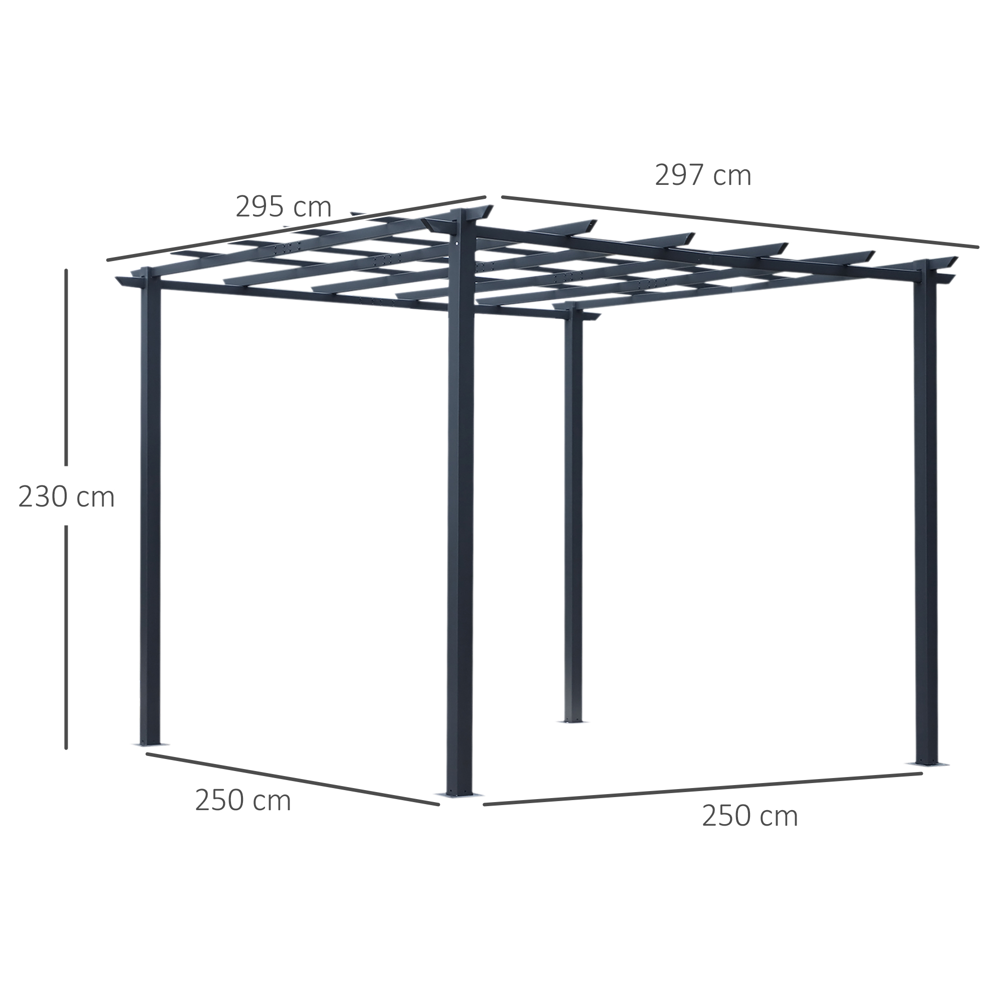 Outsunny Tuinpaviljoen 3x3, Rozenpaviljoen Buiten, weerbestendig