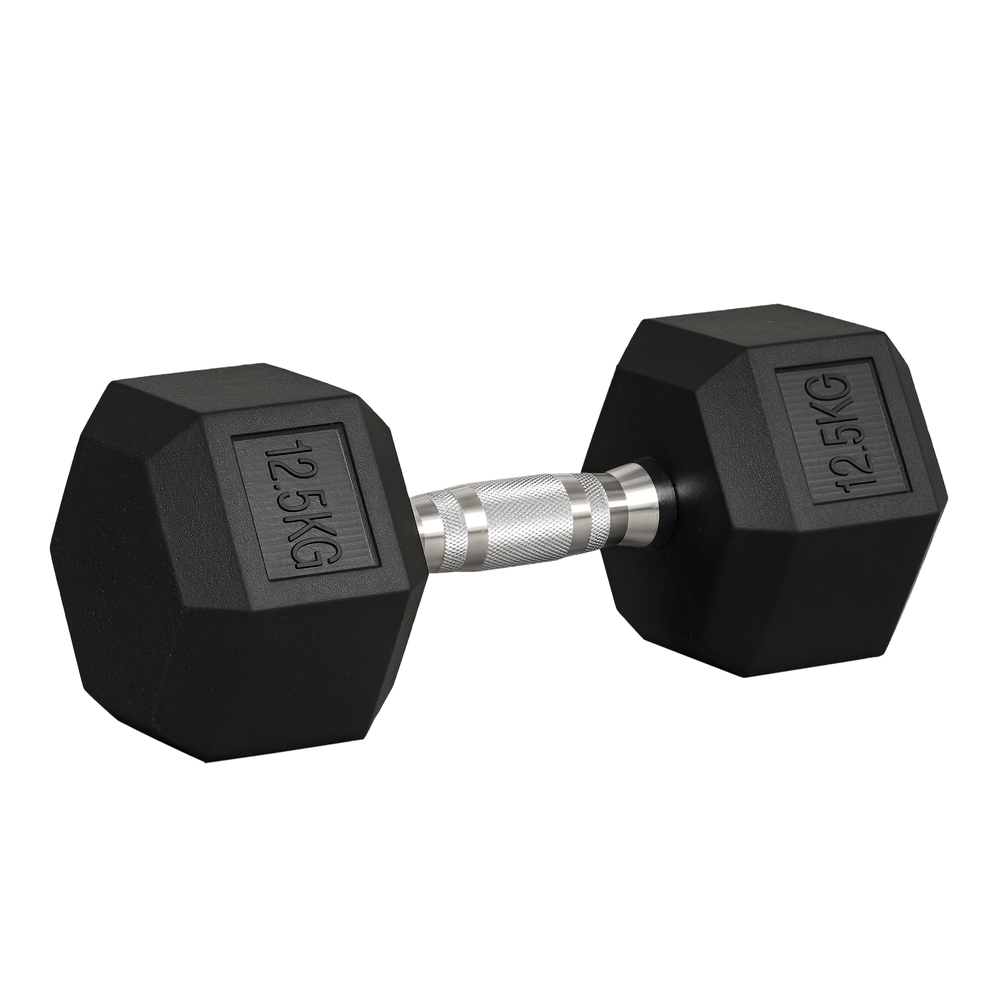 HOMCOM Hanteln mit gerändeltem Griff, Kurzhantel aus Gusseisen, 1 x 12,5 kg, Kurzhanteln für Männer und Frauen, Dumbbell für Zuhause, Fitnessstudio, Krafttraining