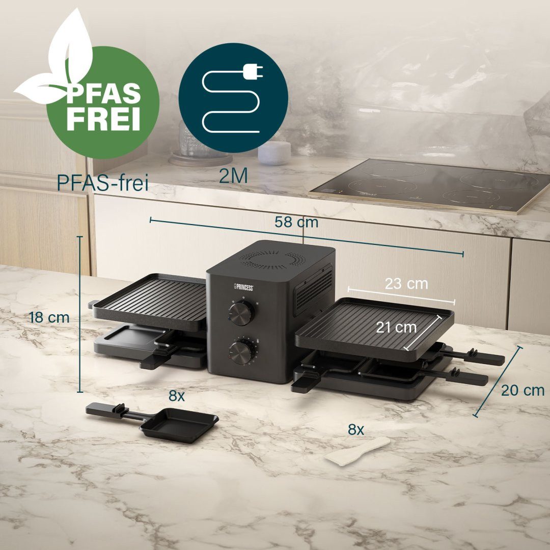 Raclette Princess 162660 Raclette Purify – Luftfiltersystem – Für 8 Personen