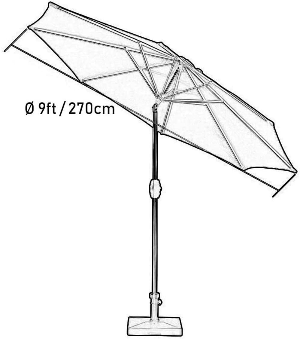Garten-Sonnenschirme für den Außenbereich, 9 Fuß / 270 cm, Patio-Gartentisch, Sonnenschirm mit Neigungsverstellung, perfekt für den Außenbereich, gewerblichen Veranstaltungsmarkt am Strand, Camping,