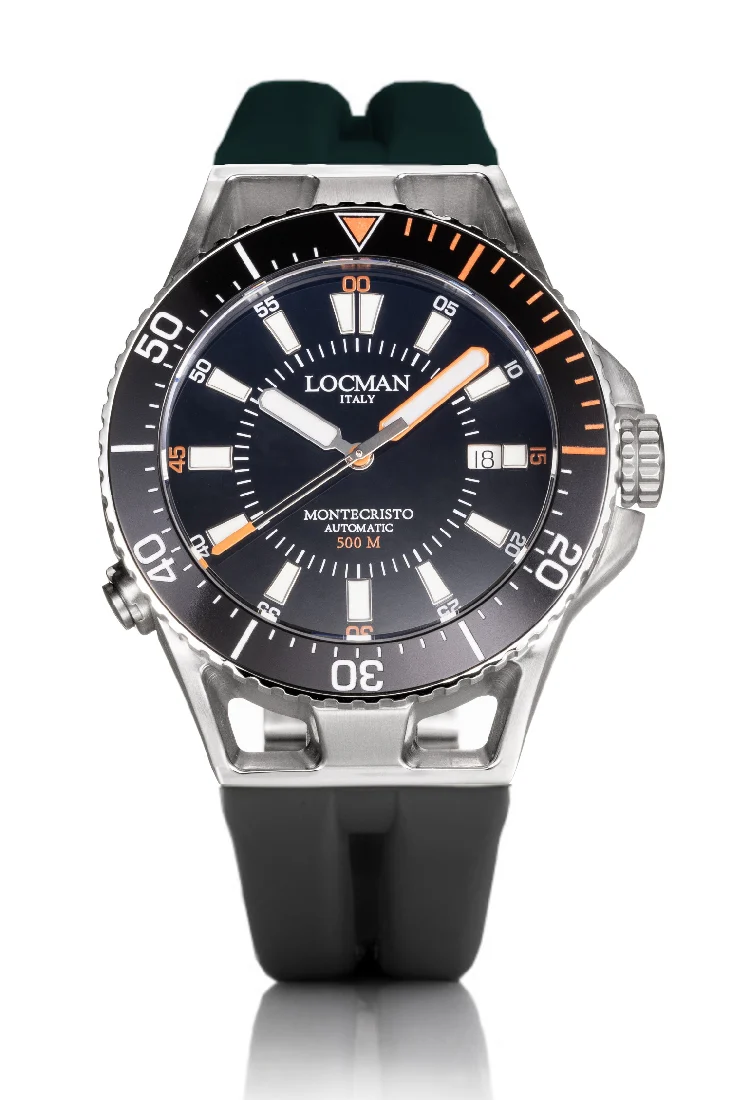Locman Montecristo 500mt nero e arancio silicone 0547A01A-00BKORSK0