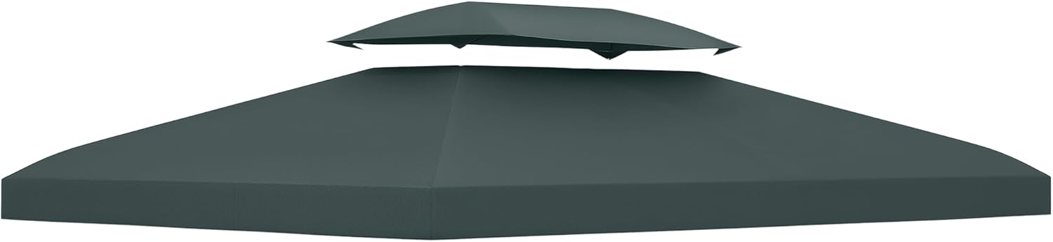 Outsunny Copertura per Gazebo da Giardino Tetto Sostitutivo Anti-UV Impermeabile in Poliestere 3x4m, Beige Scuro