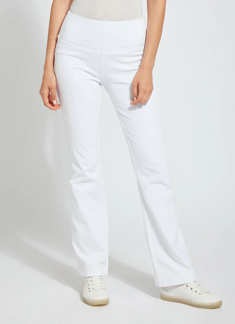 Long Baby Bootcut Jeans in White by Lysse