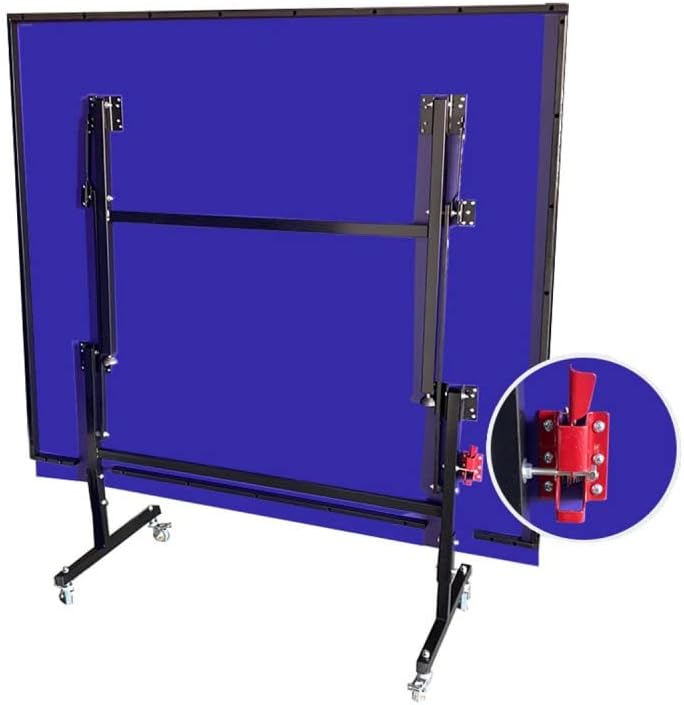 TechFit Tavolo da Ping Pong Professionale per Interni - Pieghevole da Interno con Inclinazione Unilaterale, Struttura Metallica Nera, Rete da 180 cm, Roti Silconate con Freni, 274x152,5x76 cm