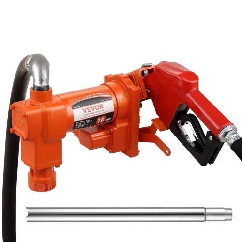 VEVOR Kraftstoff-Transferpumpe Benzinpumpe 60,5L/min 12V mit Schlauch und Düse