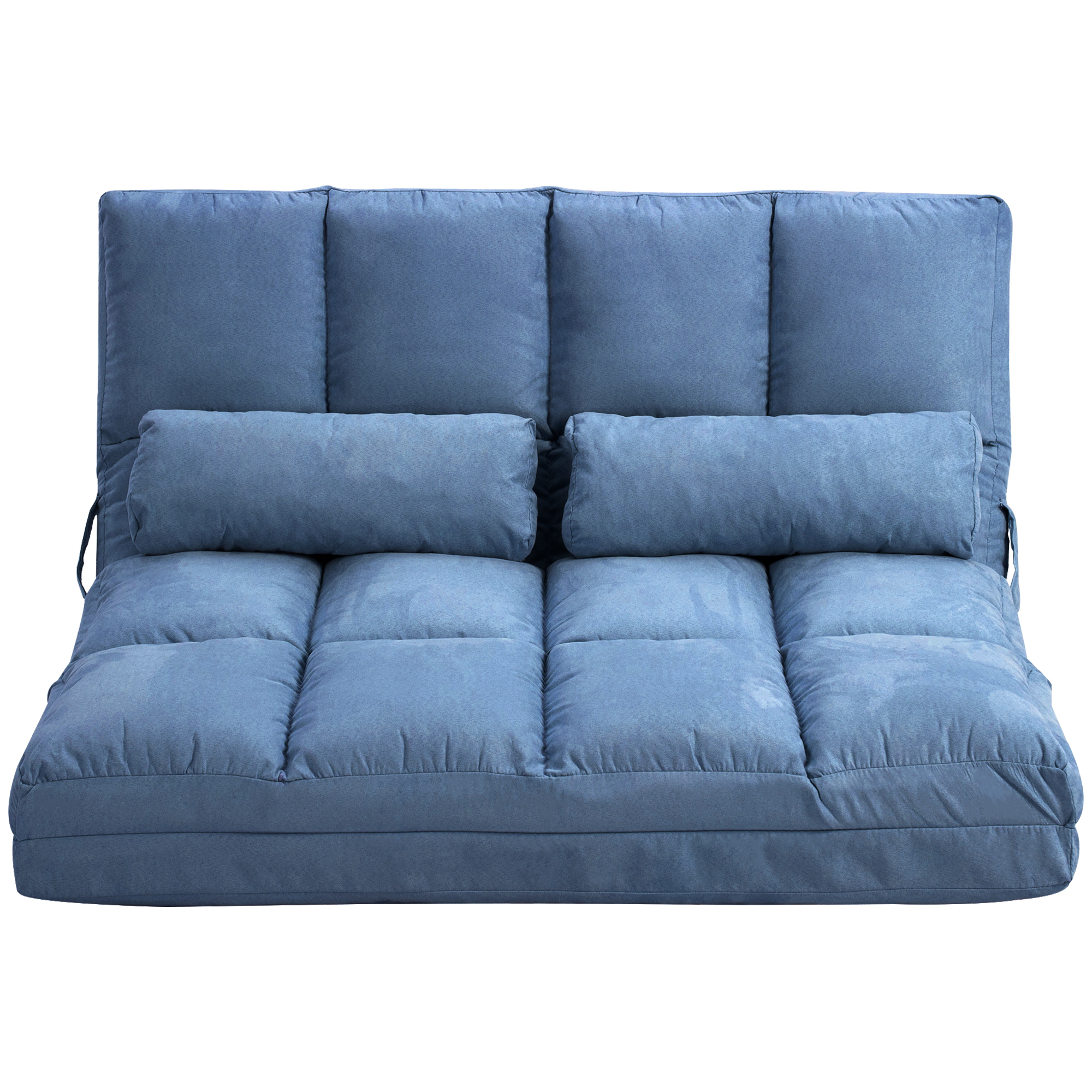 HOMCOM Bodensofa Schlafsofa Sofa, klappbar, verstellbare Rückenlehne, 102 cm x 73 cm x 60 cm , Blau
