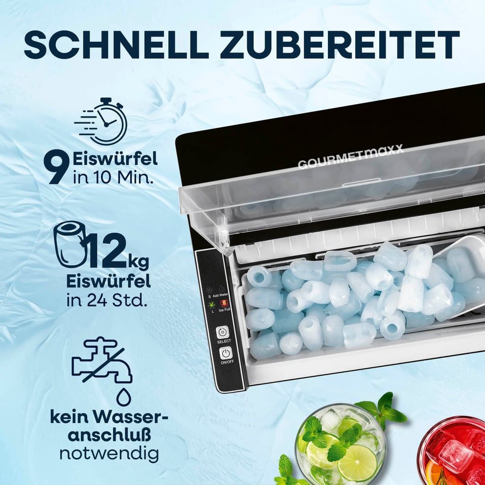 Eiswürfelmaschine Zubereiter inkl. Auffangbehälter & Eisschaufel 150W