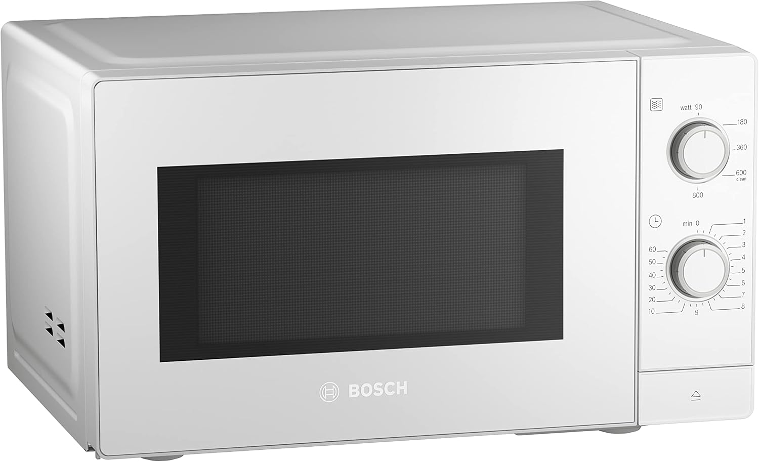 Bosch FFL023MS2 Serie 2 Mikrowelle, 26 x 44 cm, 800 W, Drehteller 27 cm, Türanschlag Links, AutoPilot 7 7 Automatikprogramme, Reinigungsunterstützung, LED-Touchdisplay, Edelstahl