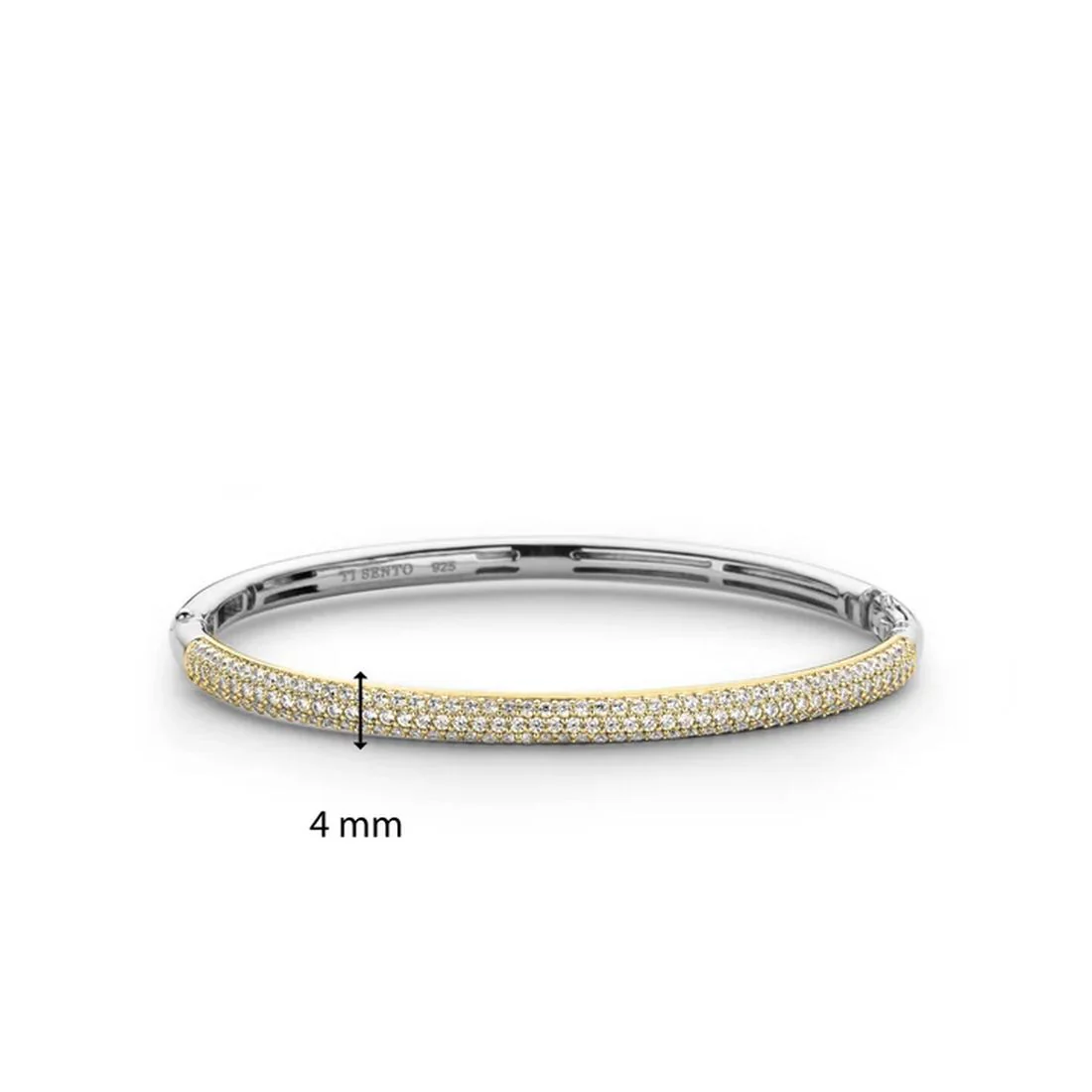 Bracciale Ti Sento Milano rigido in argento bicolore con pietre 2874ZY