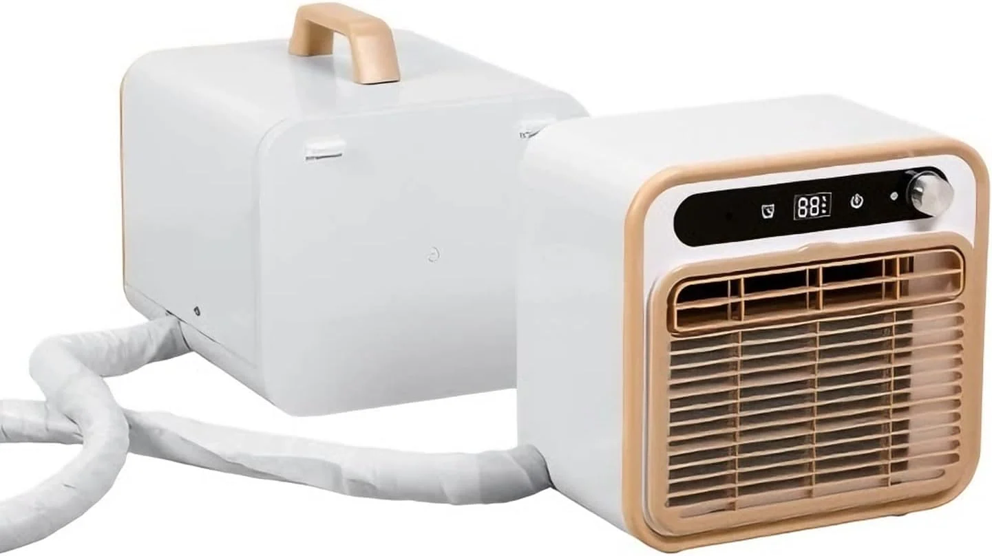 Mobiles Klimagerät, Grau, 5000 BTU Portable Split AC, ultra-leise Kühlung mit Touch-Steuerung & Timer, Büro, Wohnmobil