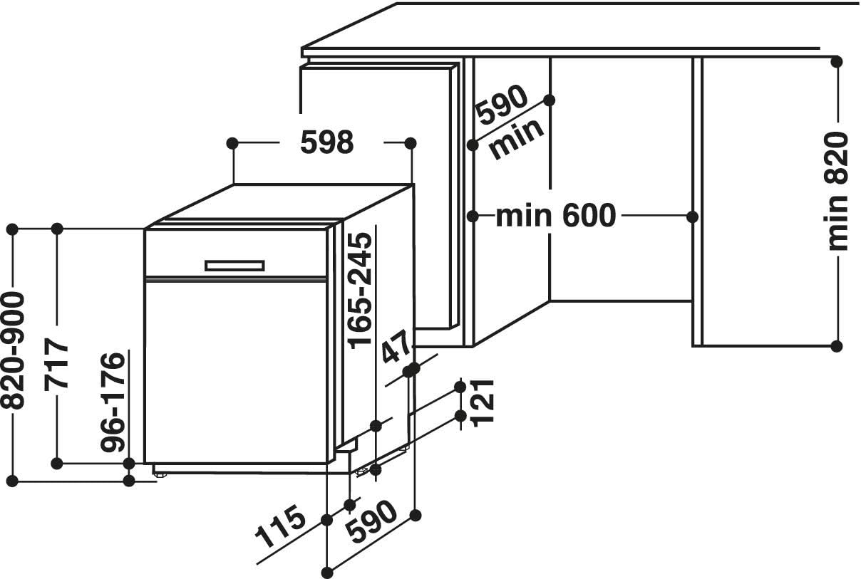 Bauknecht BUO 3O41 PLT X Unterbau-Geschirrspüler 60 cm /14 Maßgedecke /10 Standardprogramme und 1 Sensorprogramm/PowerClean/ActiveDry/Besteckschublade/Vollwasserschutz