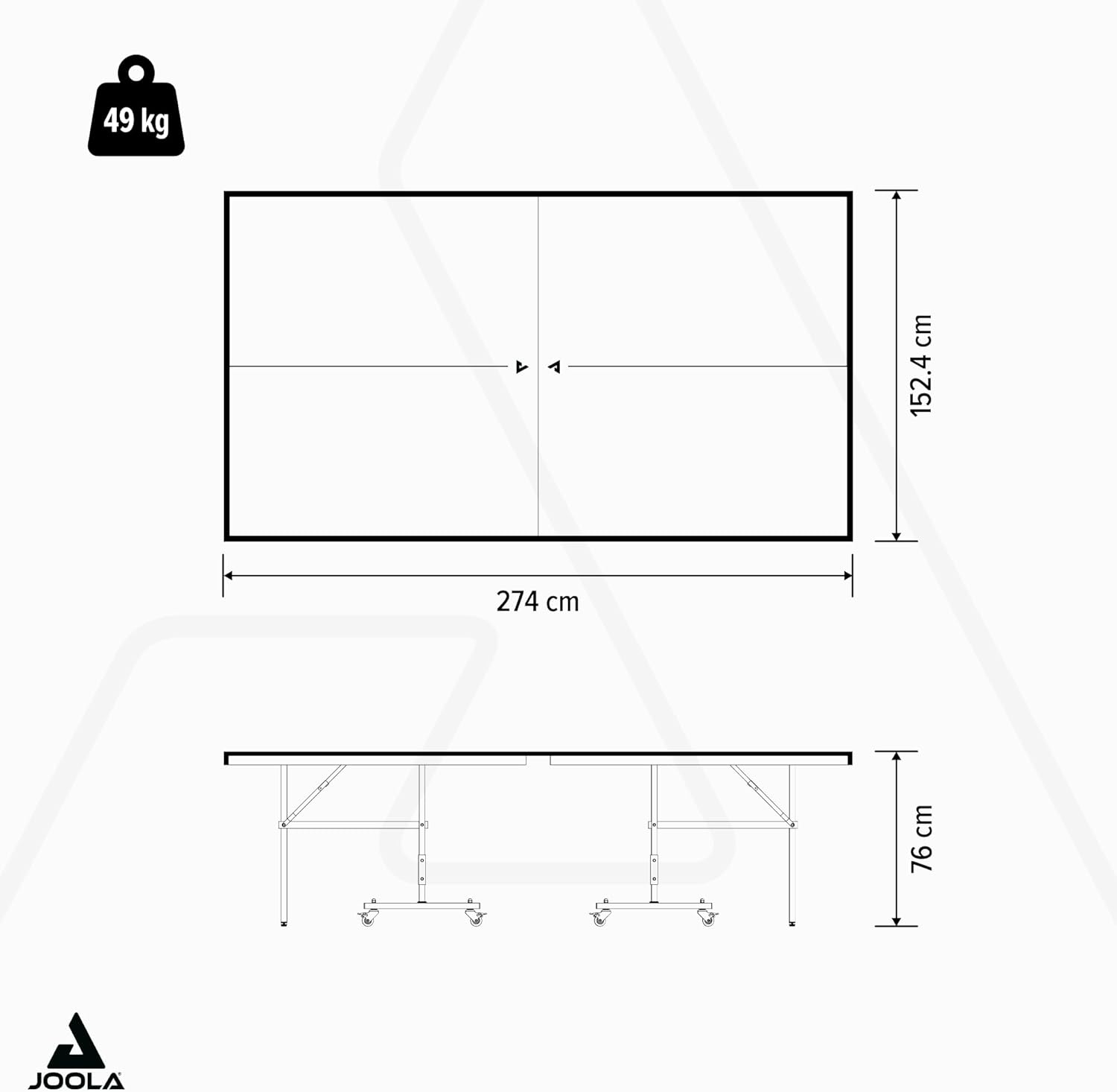 JOOLA Tavolo da ping pong professionale per esterni, 6 mm, superficie composita in alluminio, resistente alle intemperie, pieghevole, con rete inclusa