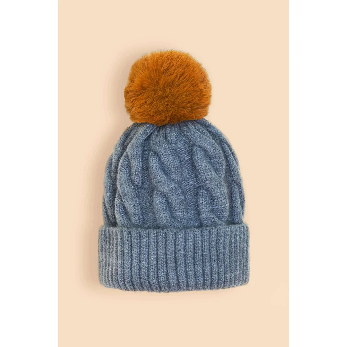 Powder Svanna Bobble Hat , Denim
