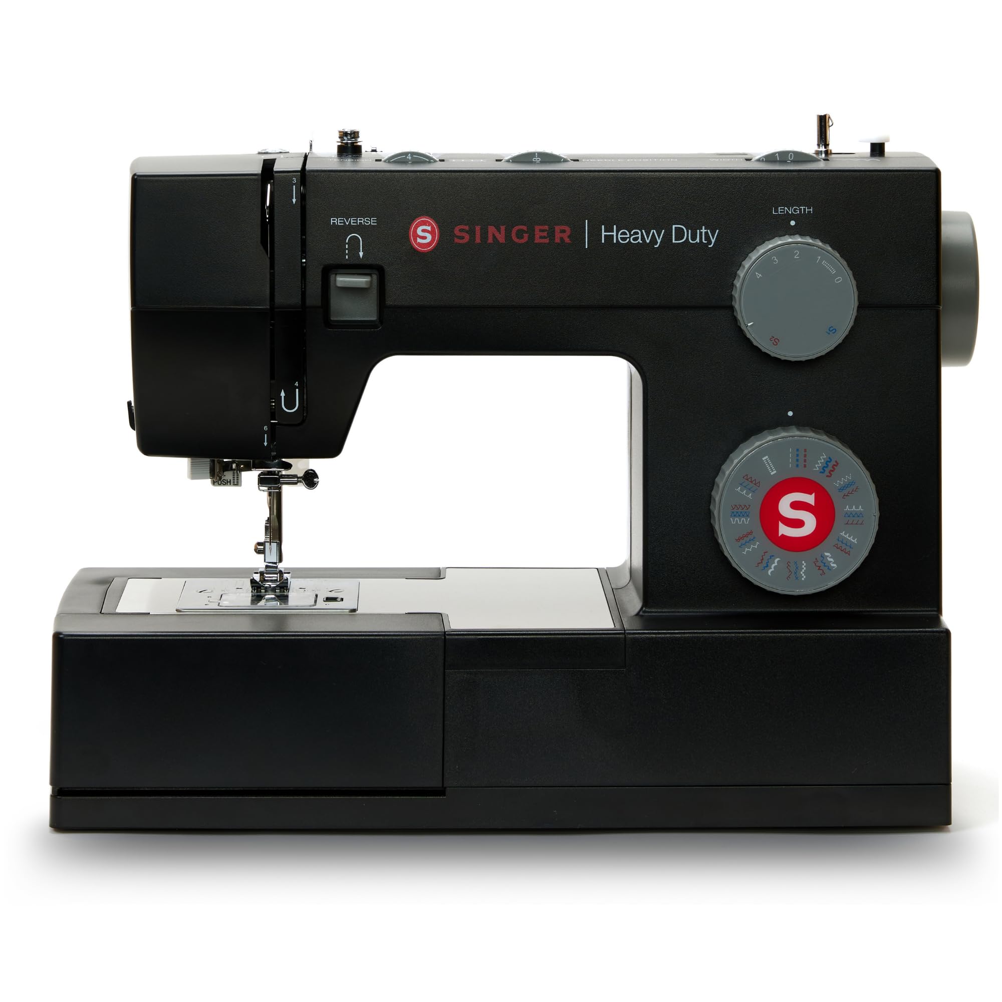 SINGER Nähmaschine 4432 32 Stichmuster 1100 Stiche/min automatischer Nadeleinfädler 1-Stufen-Knopfloch und Freiarm Schwarz