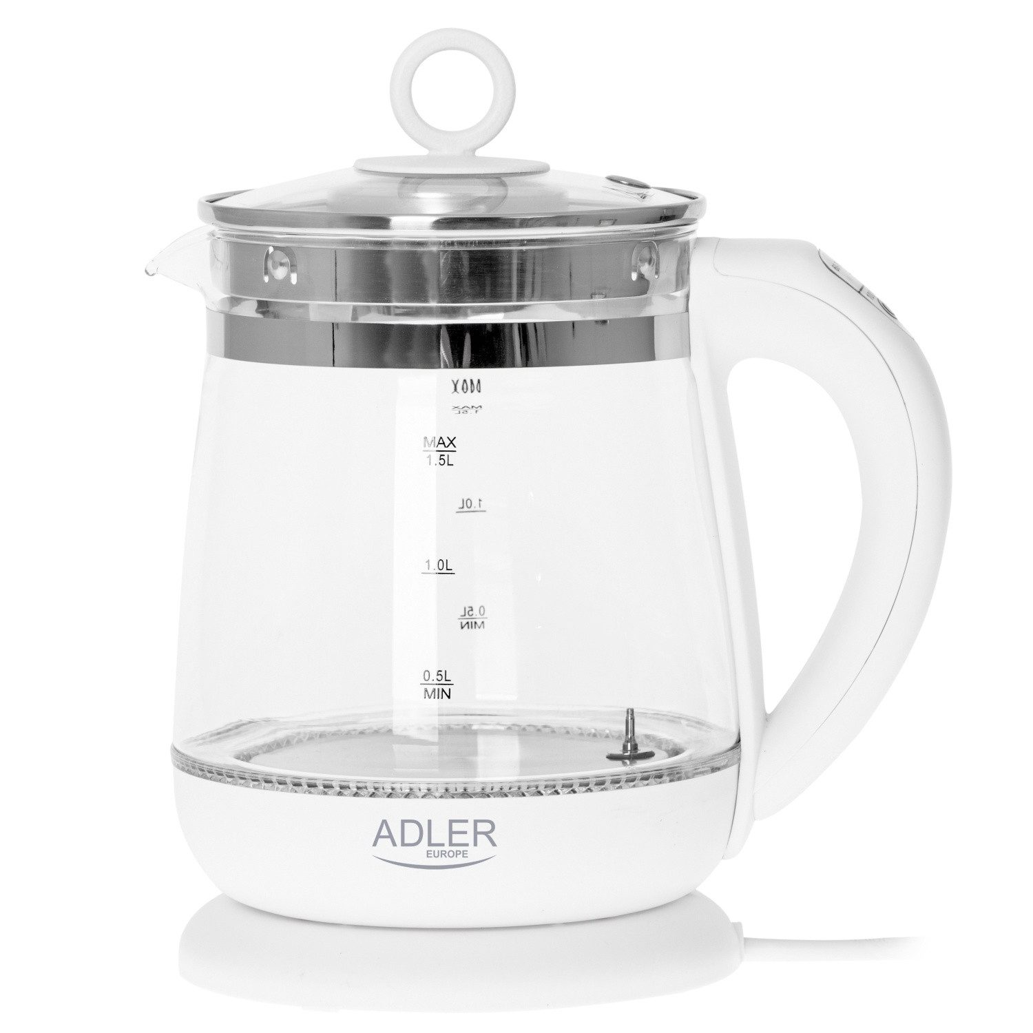 Wasserkocher AD 1299 Wasserkocher/Teekocher mit Sieb 1,5 L- 2200 W in Weiß