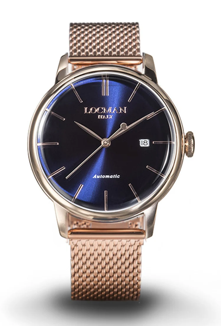 Locman 1960 automatico blu dorato rosa maglia milano 0255R02R-RRBLRGBR