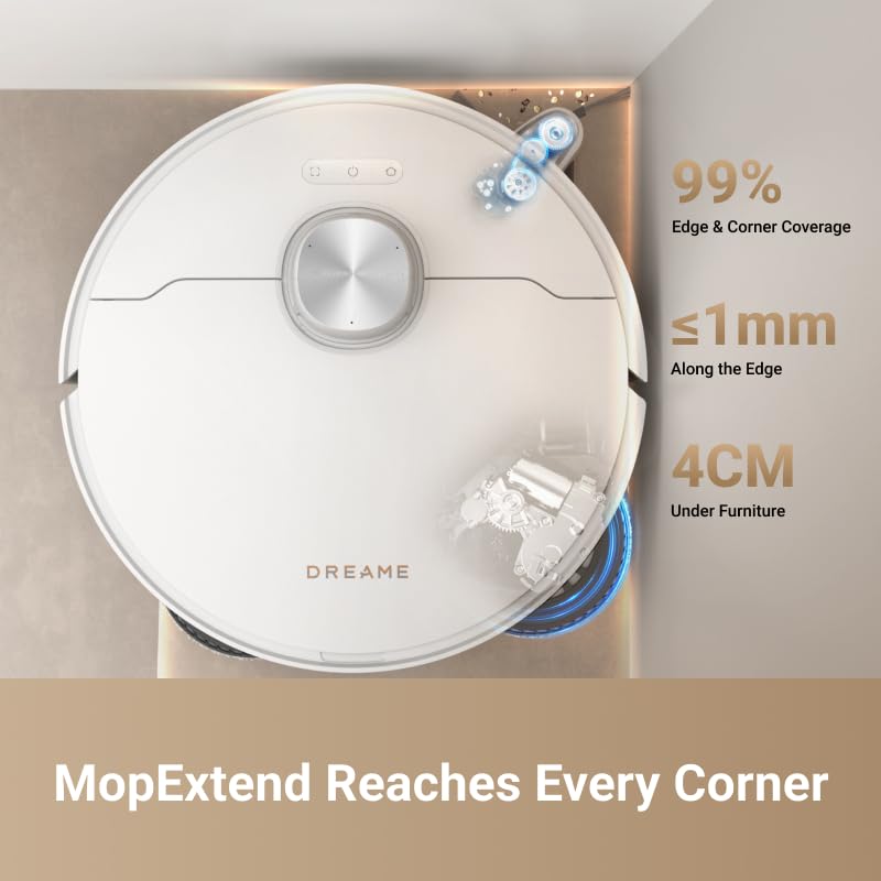 DREAME L40 Ultra Robot Vacuum with Removable & Liftable Mop, Extendable & Liftable SideBrush, 11,000Pa Suction, 149℉ Mop & Washboard Self Cleaning, Auto Empty, Auto Refill, Voice Control