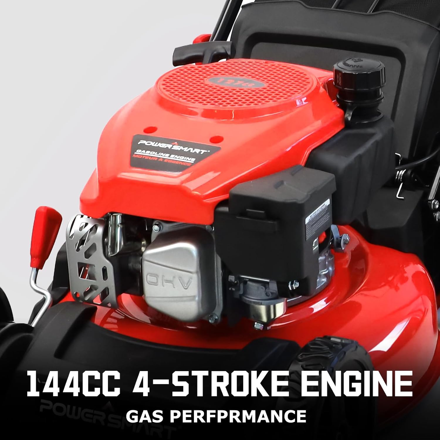 PowerSmart 18 in. 144cc OHV Engine Push 3-in-1 Gas-Powered Walk-Behind Lawn Mower with Height Adjustment and Mulch Bag