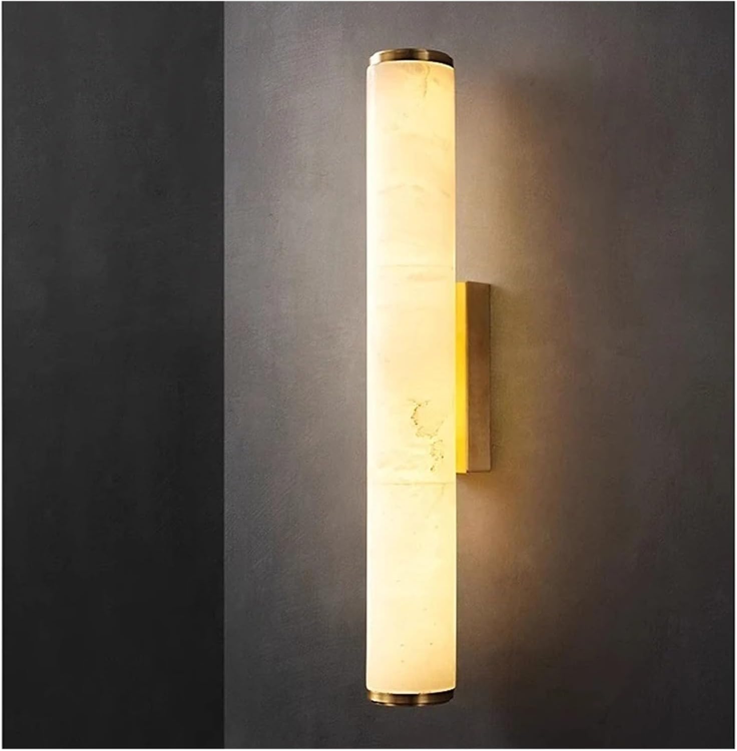 Schlichte, Moderne, Längliche Zylindrische Wandleuchte Aus Marmor Für Wohnzimmer, Schlafzimmer, Flur, Hotel, Einkaufszentrum – Dekorationslampe,Gold-30cm