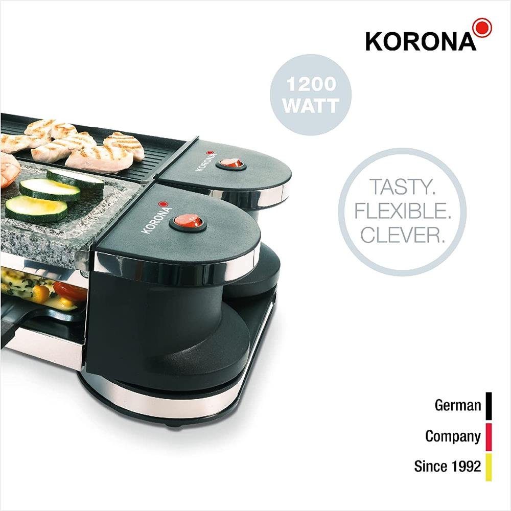 Raclette 45071 Drehbar 4 / 8 Personen Antihaft Grillplatte + Steinplatte