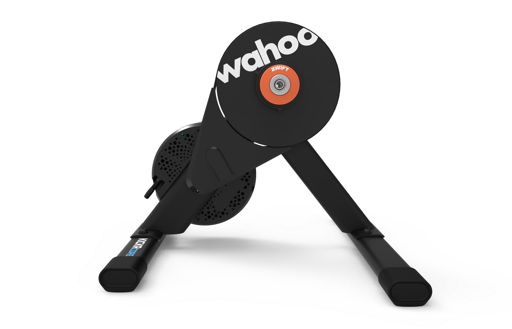 Wahoo Fitness KICKR CORE 2 Indoor Fahrradtrainer mit Zwift Cog und Click orange Zahnrad 3 Generation