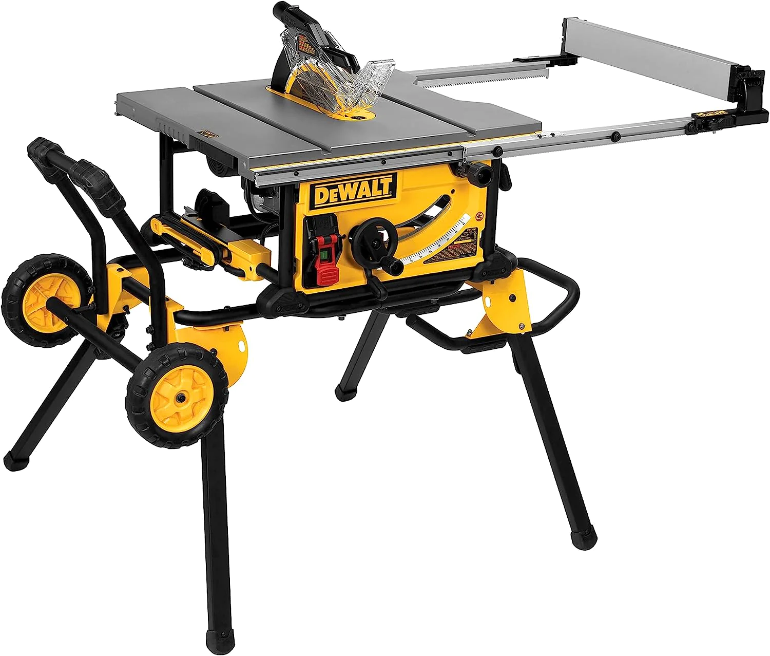 Sega circolare da tavolo DEWALT da 10 pollici, capacità di taglio di 32-1/2 pollici, motore da 15 A, con rulli