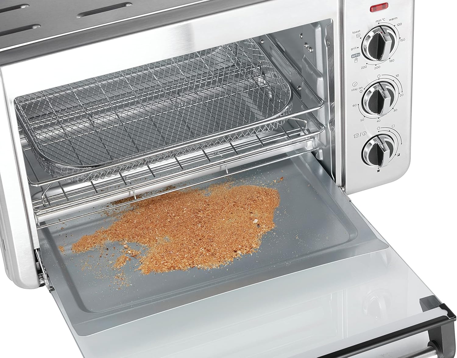 Russell Hobbs Backofen Airfryer [5-in-1: Heiluftfritteuse, Minibackofen, Grill, Toaster, Warmhaltefunktion] Express (20l, Pizza  30cm, inkl. Frittierkorb, Backblech&Grillrost) Umluft- Ofen 26680-56