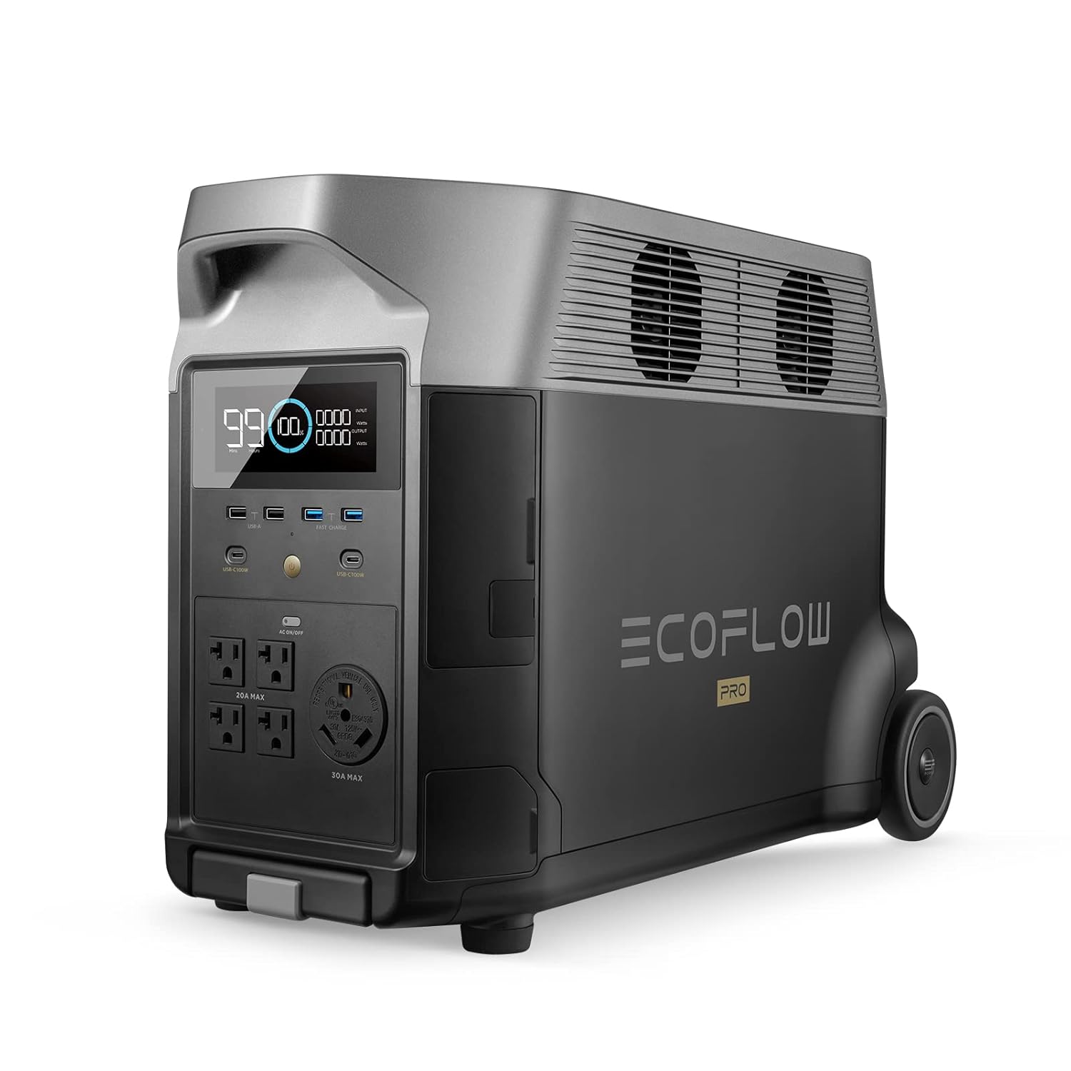 EF ECOFLOW Portable Power Station 3600Wh DELTA Pro  120V AC Outlets x 5  3600W  2.7H Fast Charge  Lifepo4 Power Station  Solar Generator for Home Use  Power Outage  Camping  RV  Emergencies