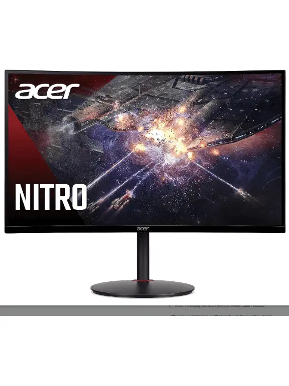 Acer Nitro XZ270 Xbmiipx 27" 1500R Curved Full HD (1920 x 1080) VA Zero Frame Gaming Monitor with Adaptive Sync, 240Hz Refresh Rate and 1ms VRB (Display Port & 2 x HDMI 2.0 Ports) , Black
