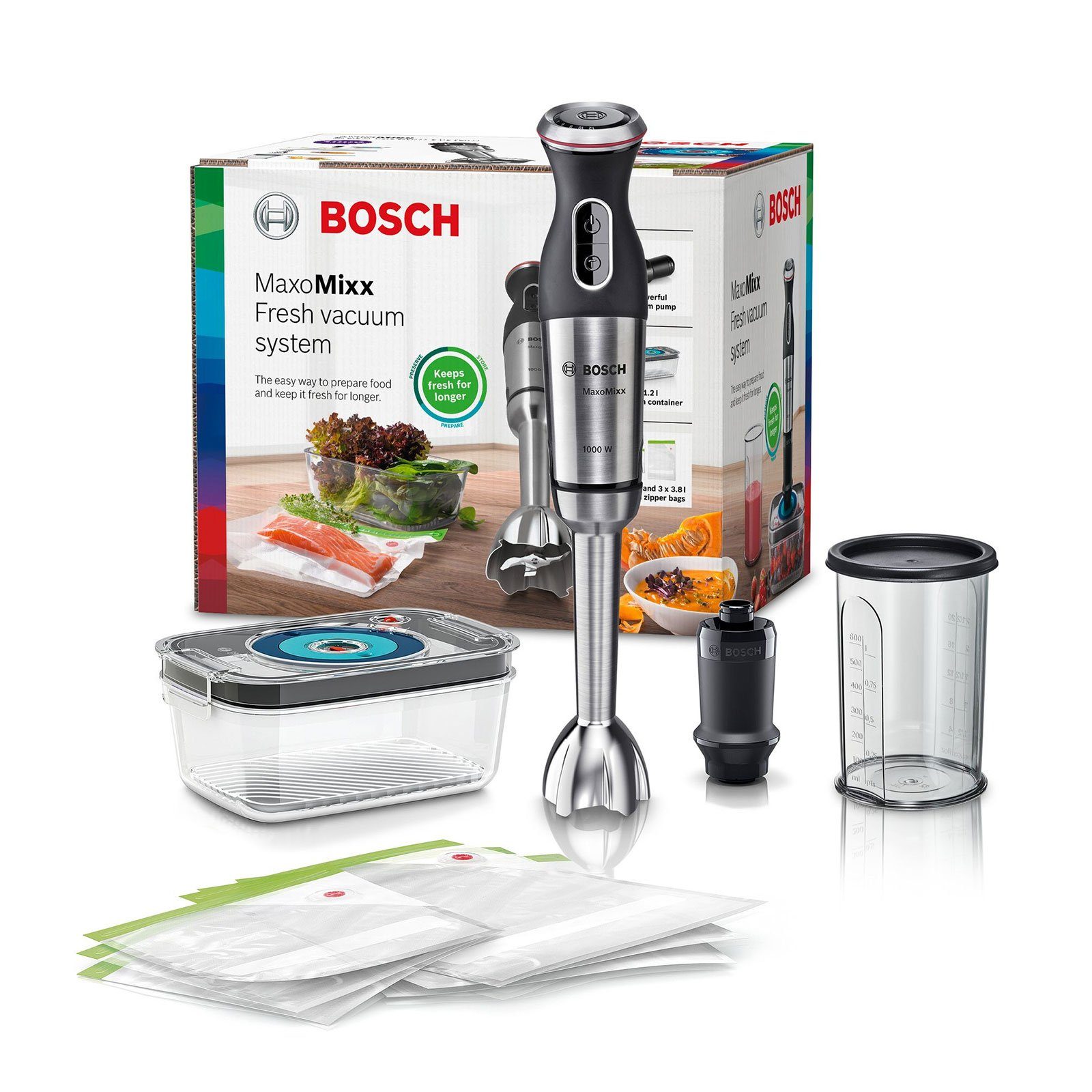 Handmixer MS8CM61V1 Stabmixer inkl. Vakuum-Frischhaltesystem