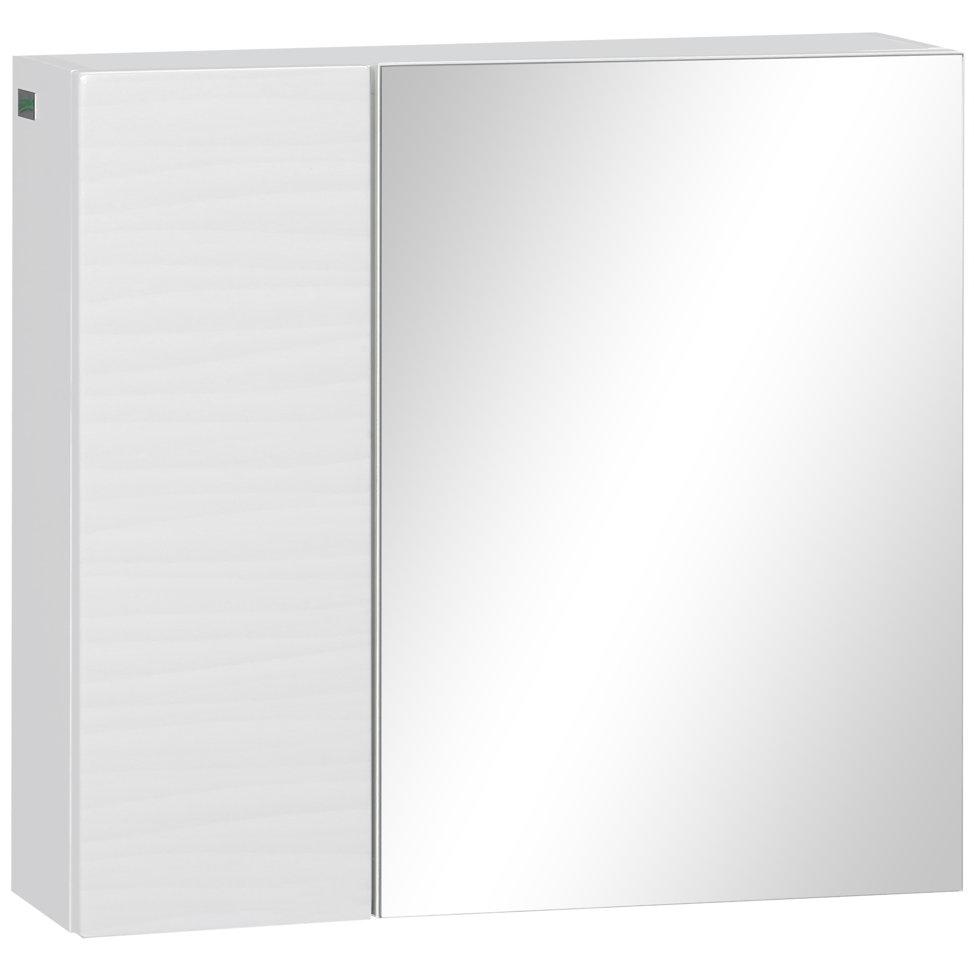 kleankin Spiegelschrank, Badschrank, versetzbarer Einlegeboden, leises Schließen, weiß, 48 x 15 x 45 cm