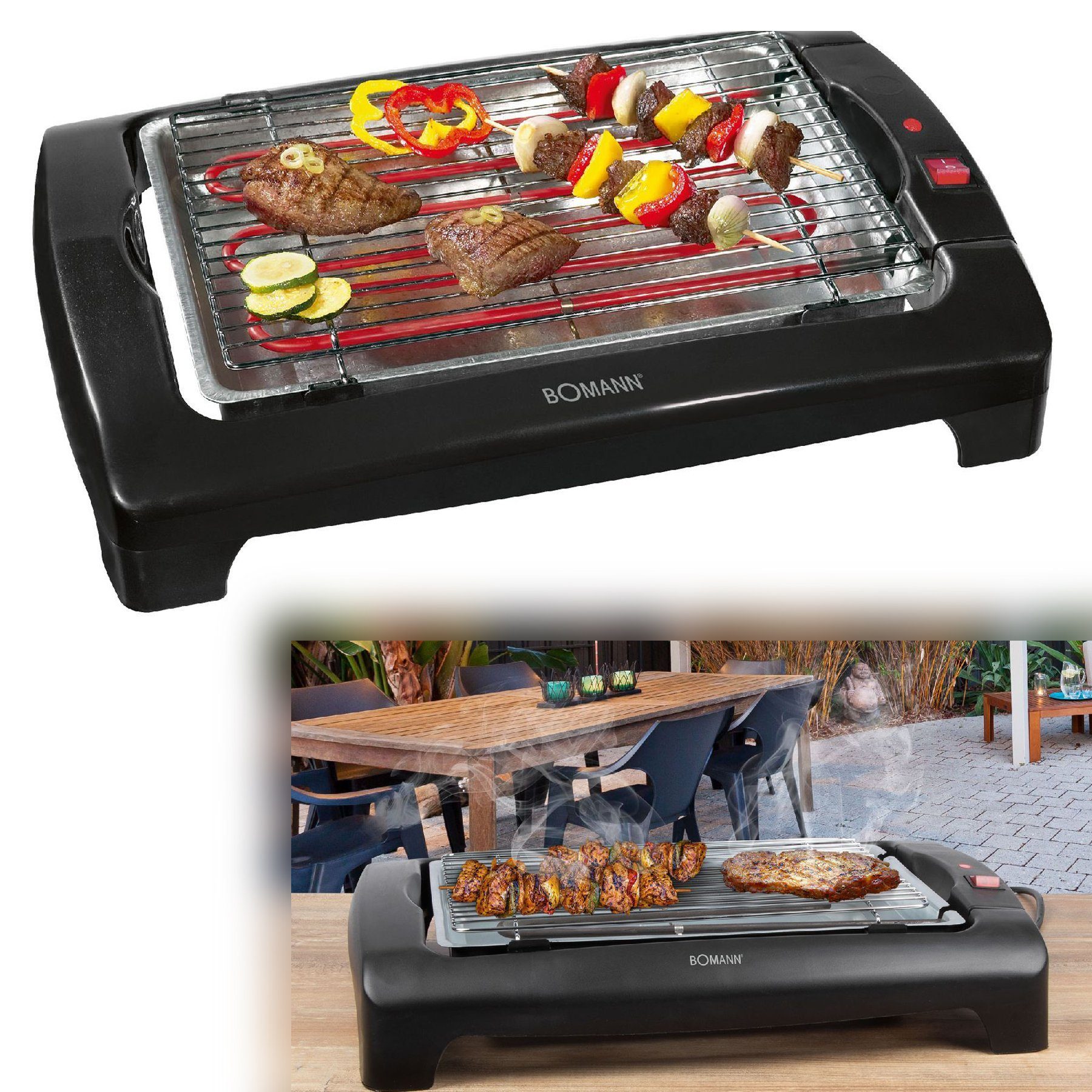 Tischgrill BOMANN Grill Elektro Tischgrill elektrisch Elektrogrill Balkon