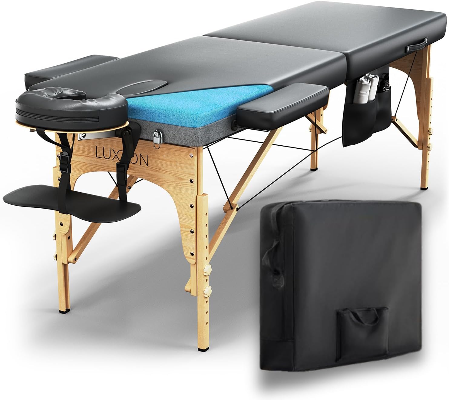 Luxton Memory Foam Massage Table, Foldable, 72