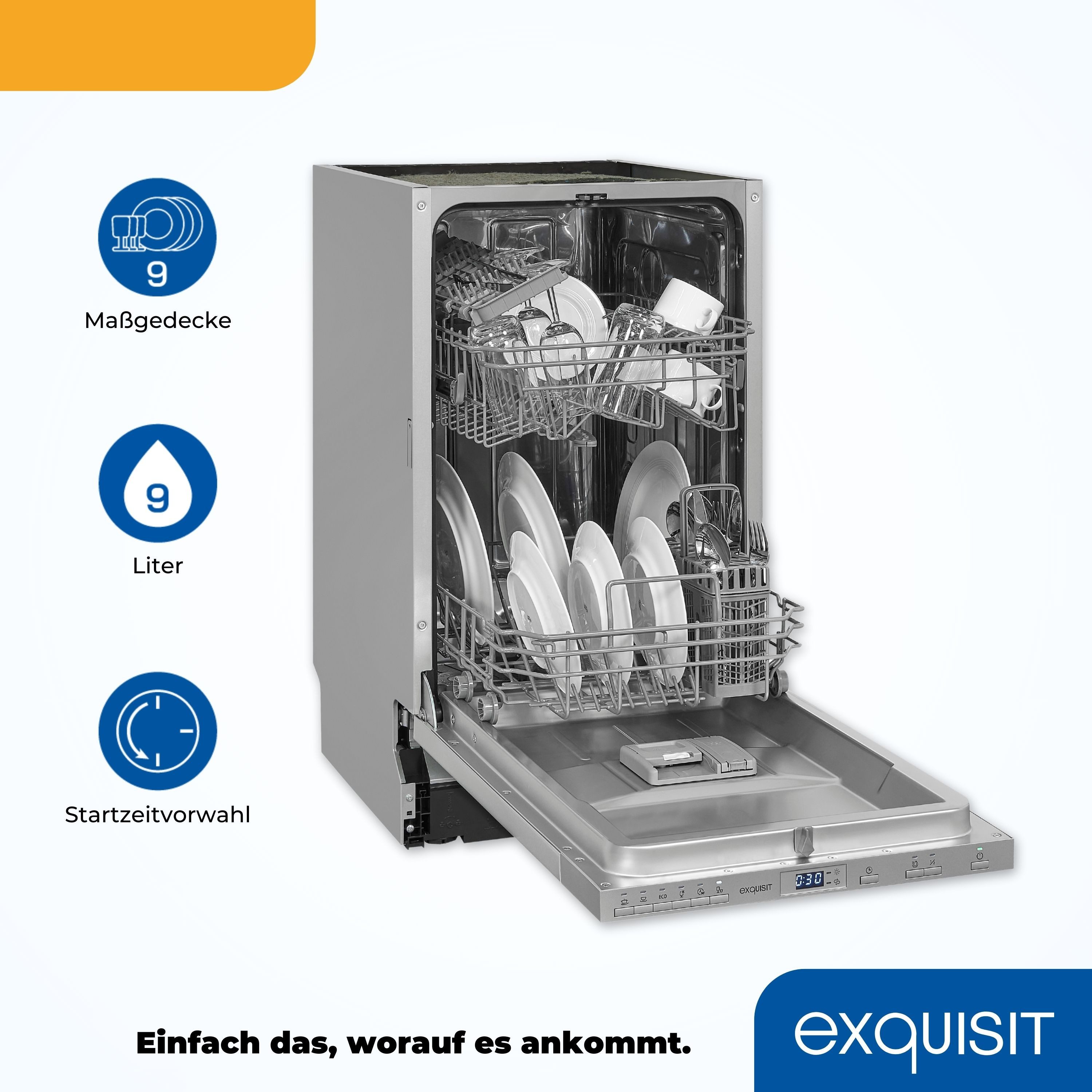 vollintegrierbarer Geschirrspüler EGSP2109-E-030E silber