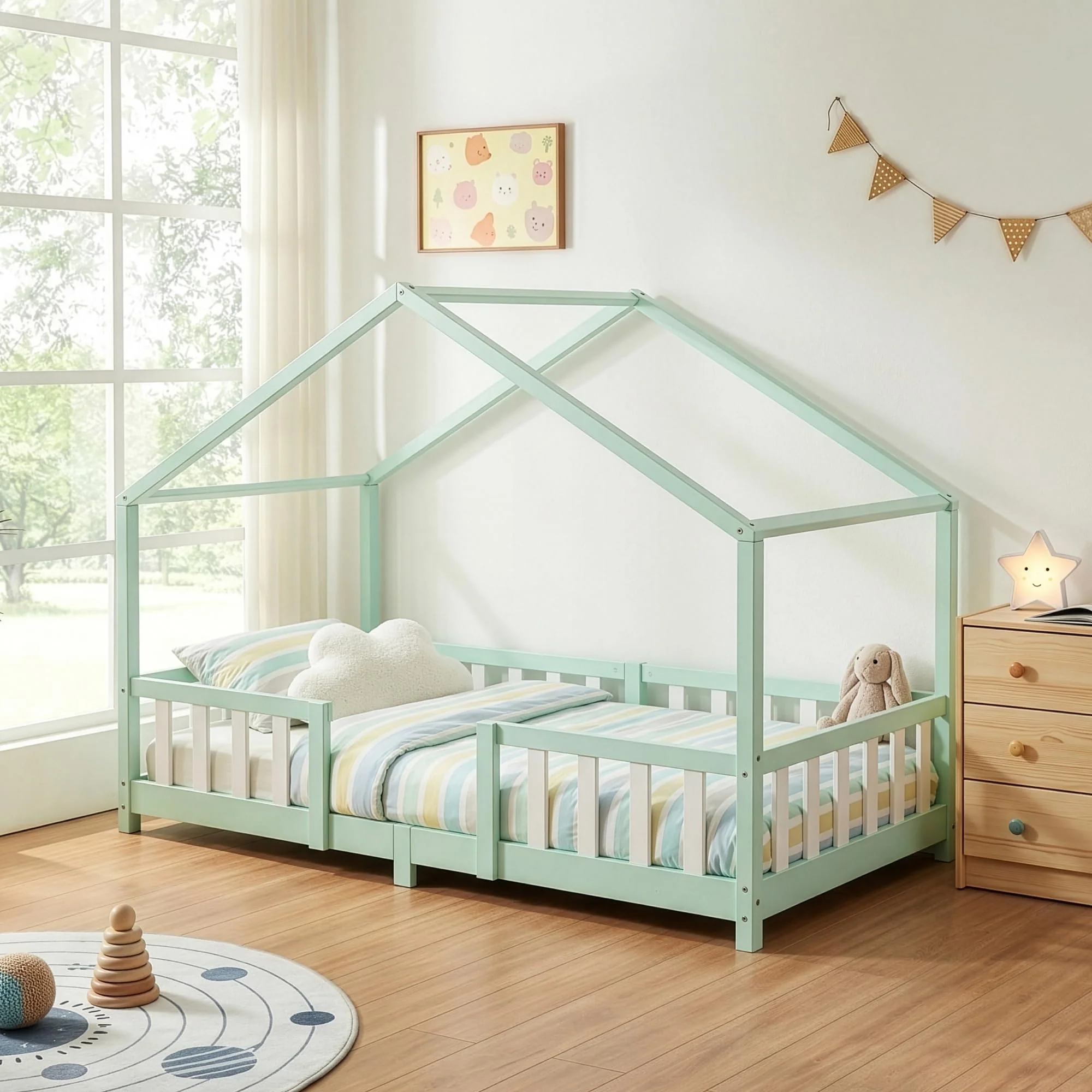 [en.casa] Treviolo Kinderbett aus Kiefernholz