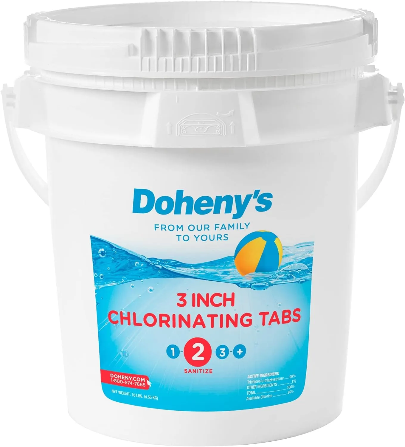 Doheny&rsquo;s 3 Inch Stabilized Chlorine Tablets, 50lb &ndash; Long Lasting, Slow Dissolving Pool Sanitizer