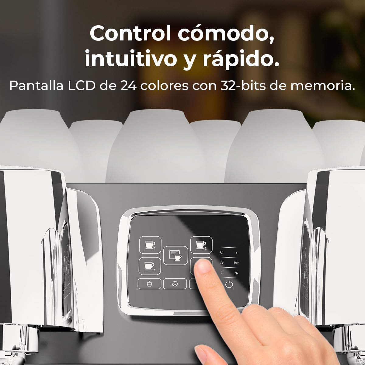 Cecotec Espresso-Kaffeemaschine Barista Baristeo Intima, professionelle Barista-Espressomaschine, Vorbrüh-System, 15 Bar Pumpe, einfaches Befüllen, 1,7L Wassertank und Tassenwärmer