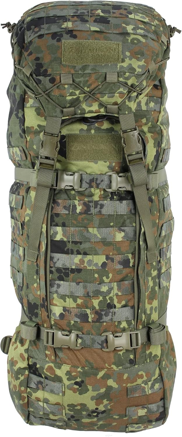 Sentinel 65 Liter Taktischer Roll Up Rucksack mit Molle-System Robuster Outdoor-Rucksack aus Cordura, Zwei-teiliger Top und Frontloader Erweiterbar