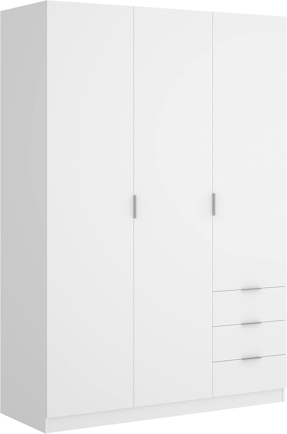 DEKIT GRUPO RIMOBEL Armario Ropero 3 Puertas Y 3 Cajones - Blanco - 121X184X52 Cm