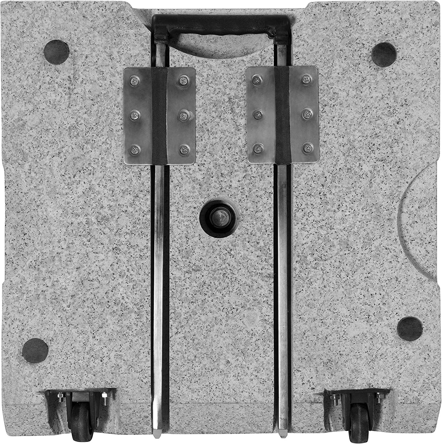 Doppler Trolley Granitsockel 45kg mit Rollen I Schirmständer für Sonnenschirme mit max. 250cm Schirmdurchmesser & 3,2-6,0cm Rohrdurchmesser I Sonnenschirmständer mit Auszieh-Griff