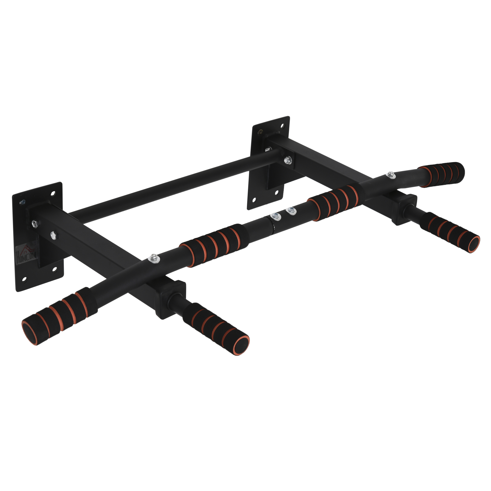 HOMCOM Klimmzugstange Fitnessstange aus Stahl maximale Belastung 120 kg Wandmontage 94 x 51 x 18 cm schwarz