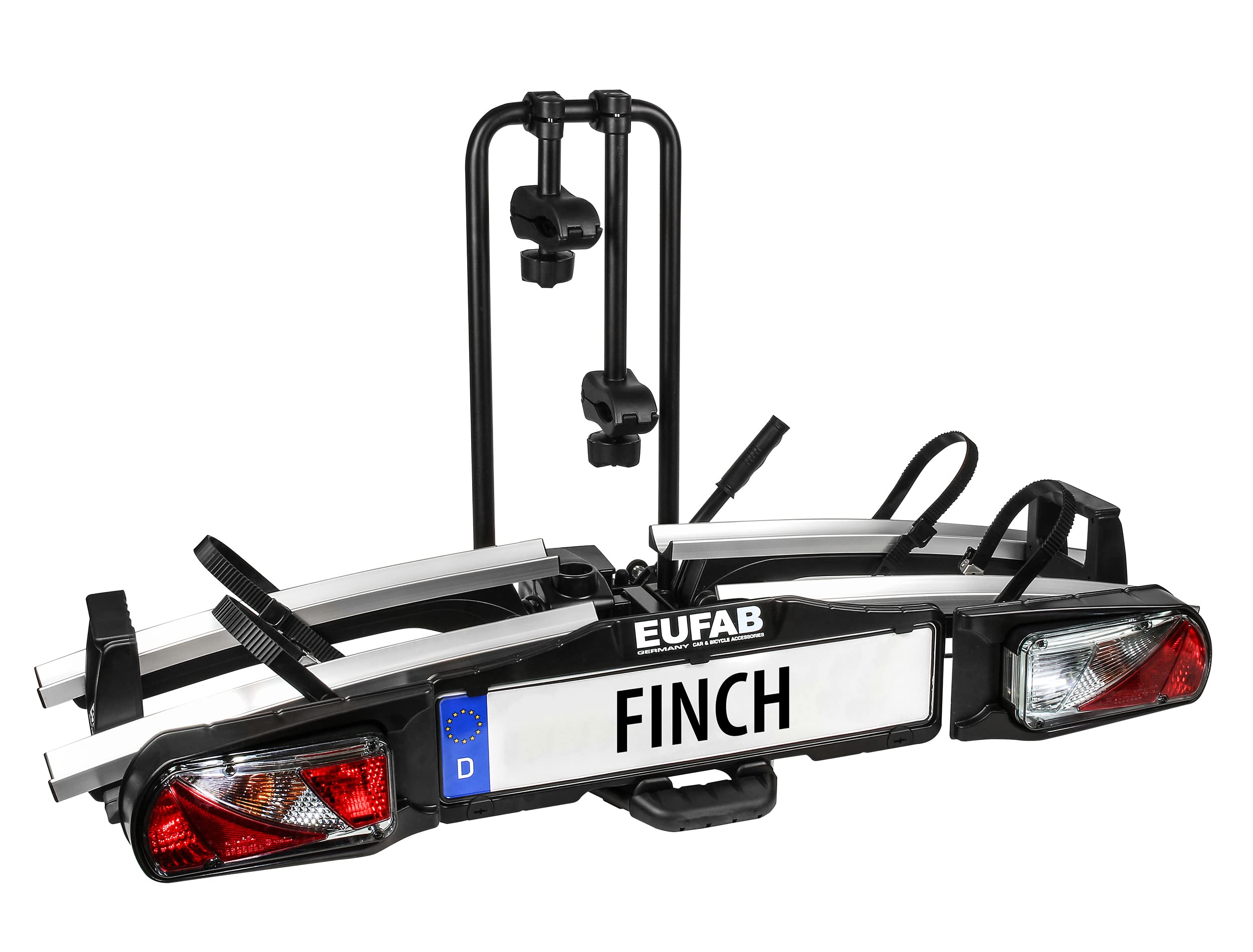Fahrradträger für 2 Fahrräder, FINCH, für max. 3 Zoll Reifenbreite, Radstand bis 130 cm, abklappbar und abschließbar