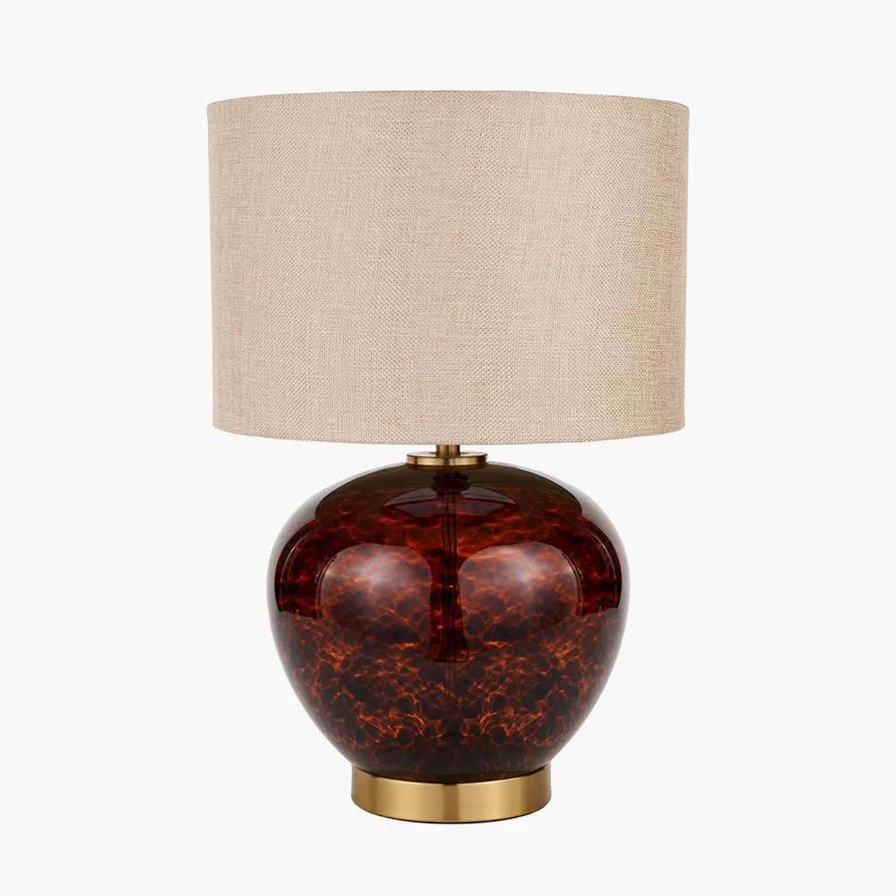 Tortoiseshell Glass Table Lamp & Shade