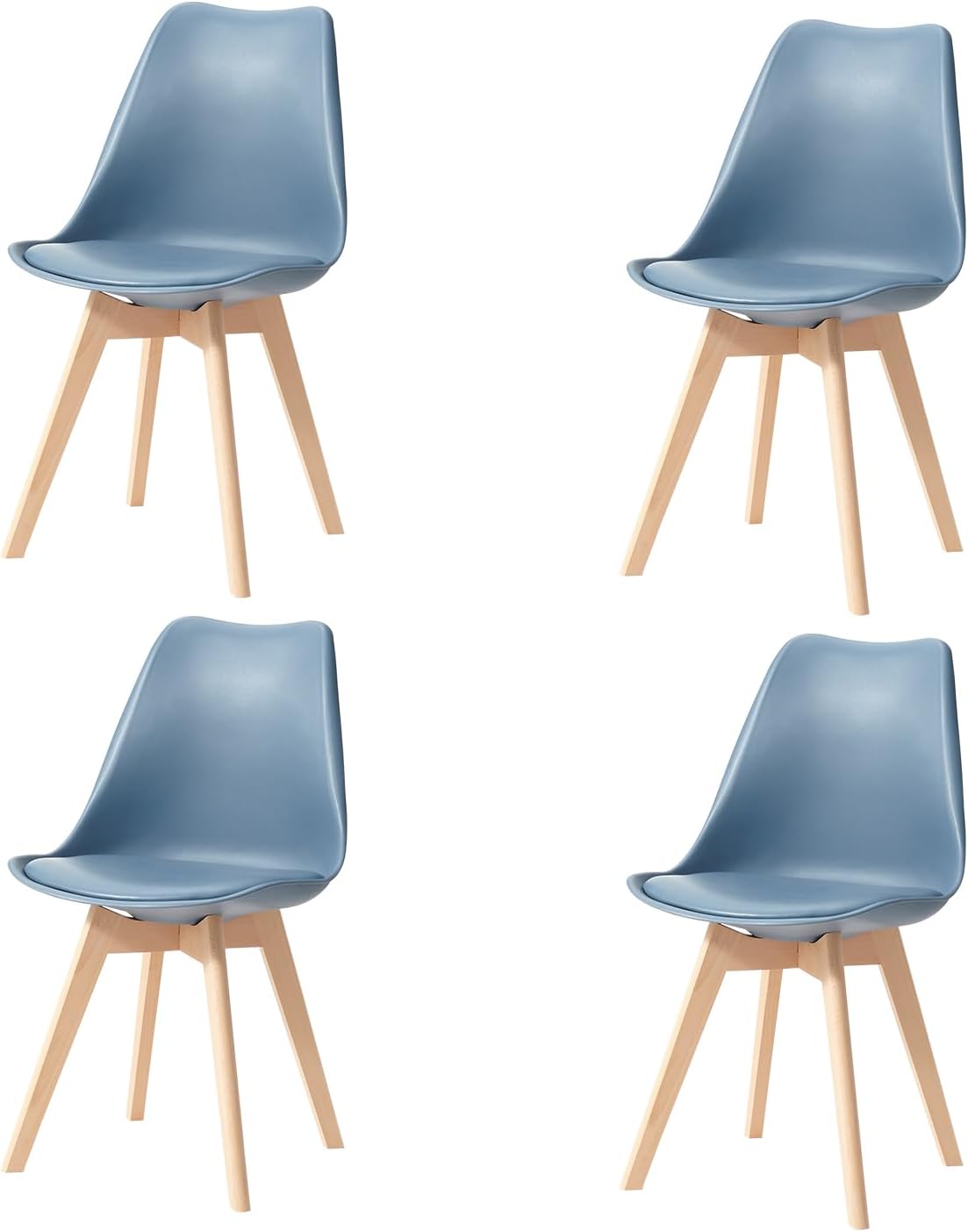 GrandCA HOME Set of 6 Upholstered Dining Room Chairs with Solid Beech Wood Legs Suitable for Dining Room, Living Room, Kitchen, Bedroom, Khaki