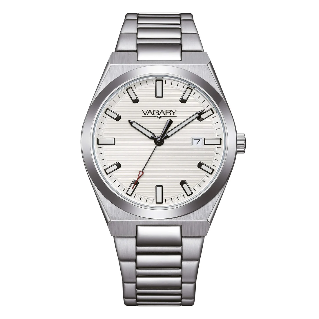 Orologio da uomo Vagary by Citizen IB9-719-11 bianco bracciale acciaio